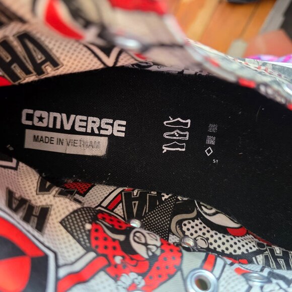 CONVERSE ( 8 / 6 ) W/M HARLEY QUINN FACE Chuck Taylor Hi-Top Rare #155260C - Picture 9 of 10